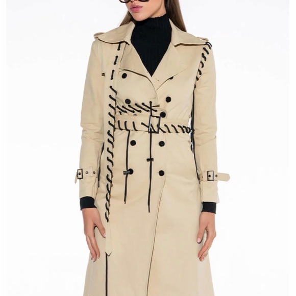 AKIRA Jackets & Blazers - AKIRA - SUPERMODEL LACE UP TRENCH COAT